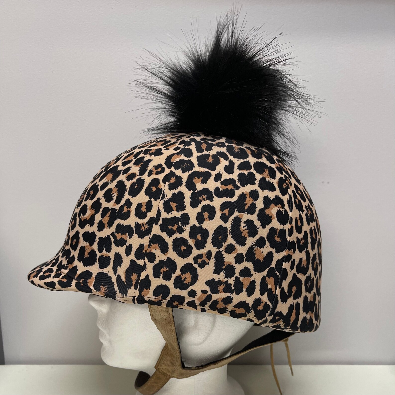 Pom Pom Horse RIDING HELMET/Hat COVER in Brown/Black Cheetah Etsy