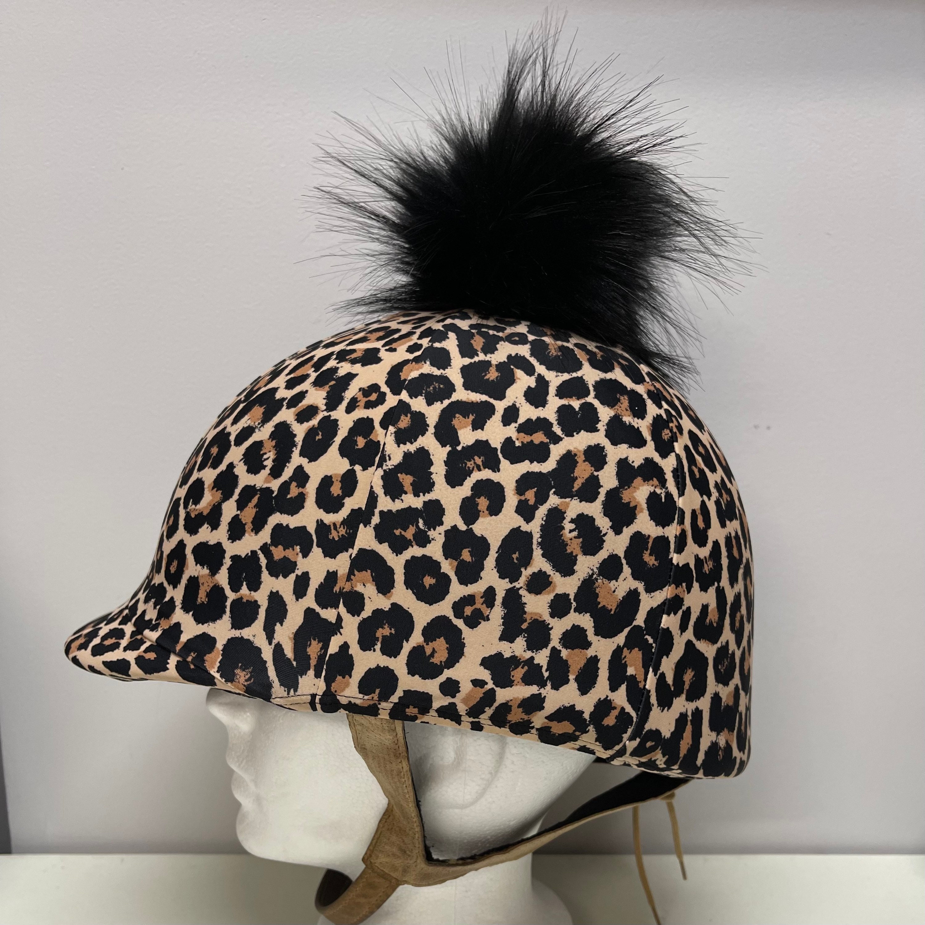 Pom Pom Horse RIDING HELMET/Hat COVER in Brown/Black Cheetah Etsy