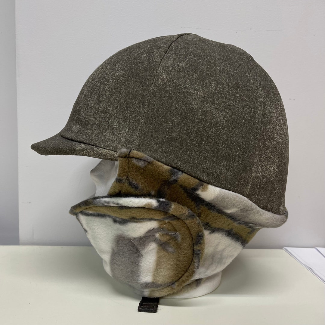 WINTER Horse RIDING HELMET Cover in Brown Faded Print Cover Etsy