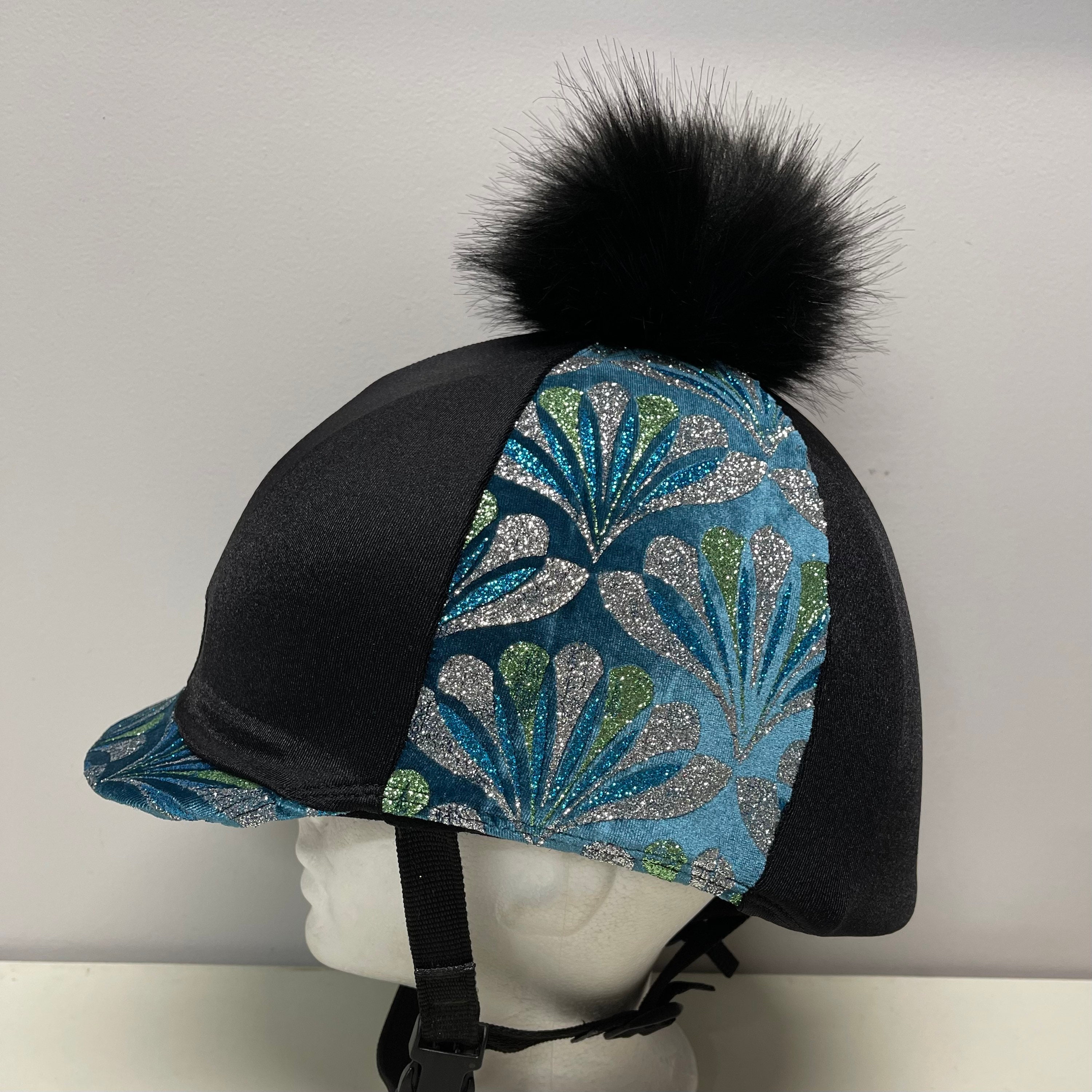 Pom Pom Horse RIDING Helmet/hat COVER in Black Etsy