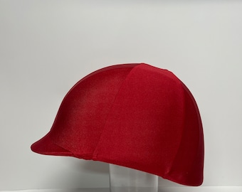 Horse RIDING COVER in Red Lycra for your riding helmet