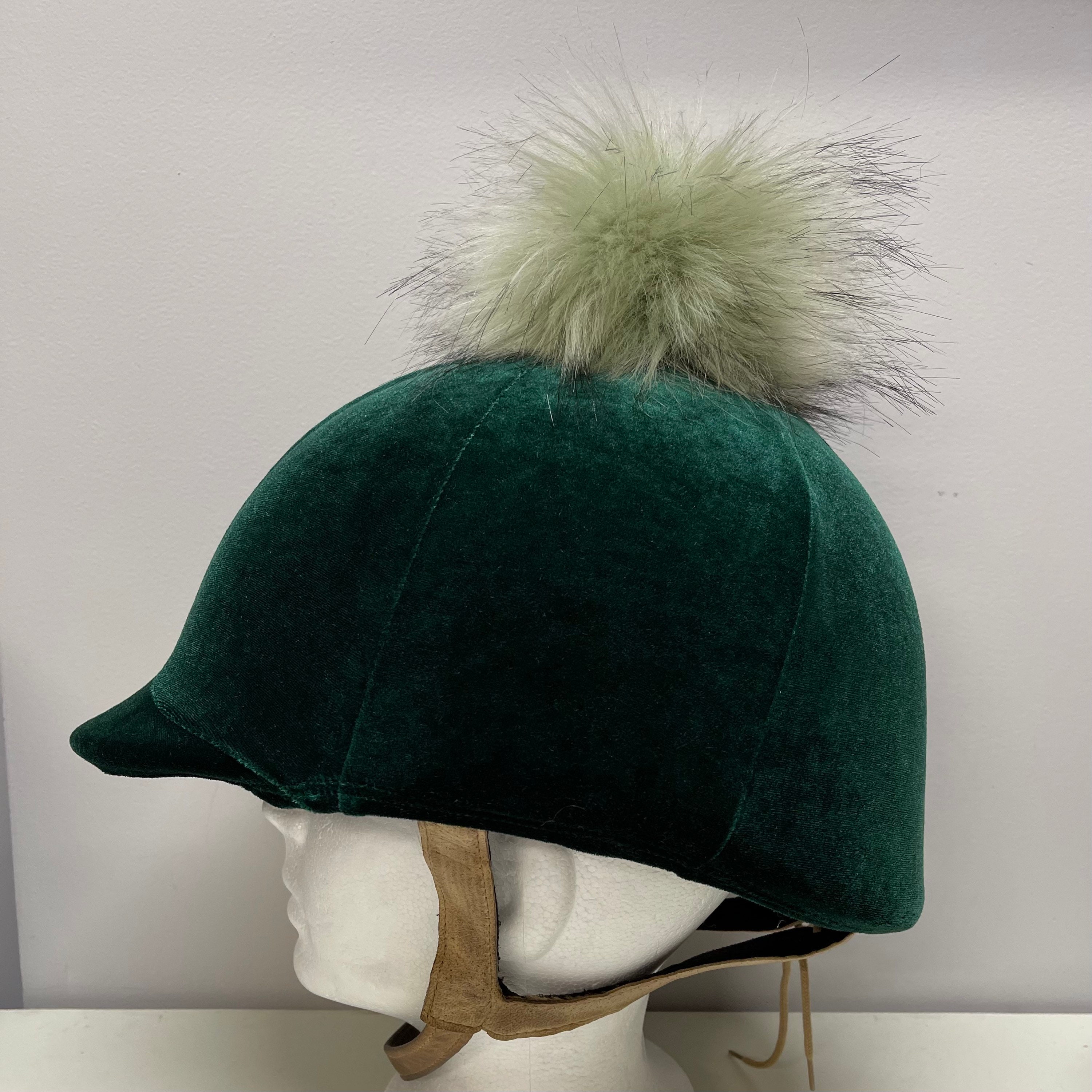 Pom Pom Horse RIDING HELMET/Hat COVER in Emerald Green Velvet Etsy