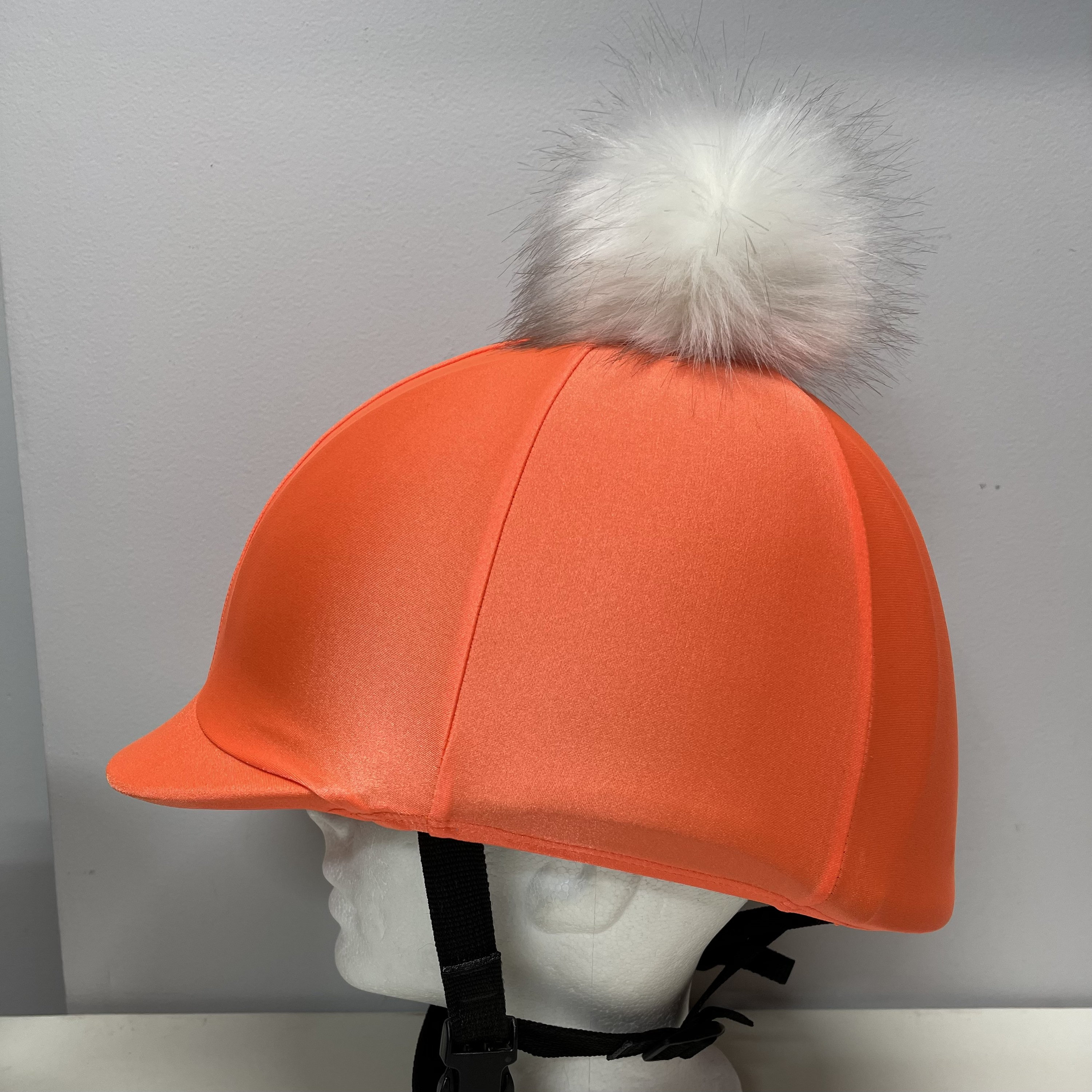 Pom Pom Horse Riding Helmet/hat COVER in Neon Orange Lycra Etsy