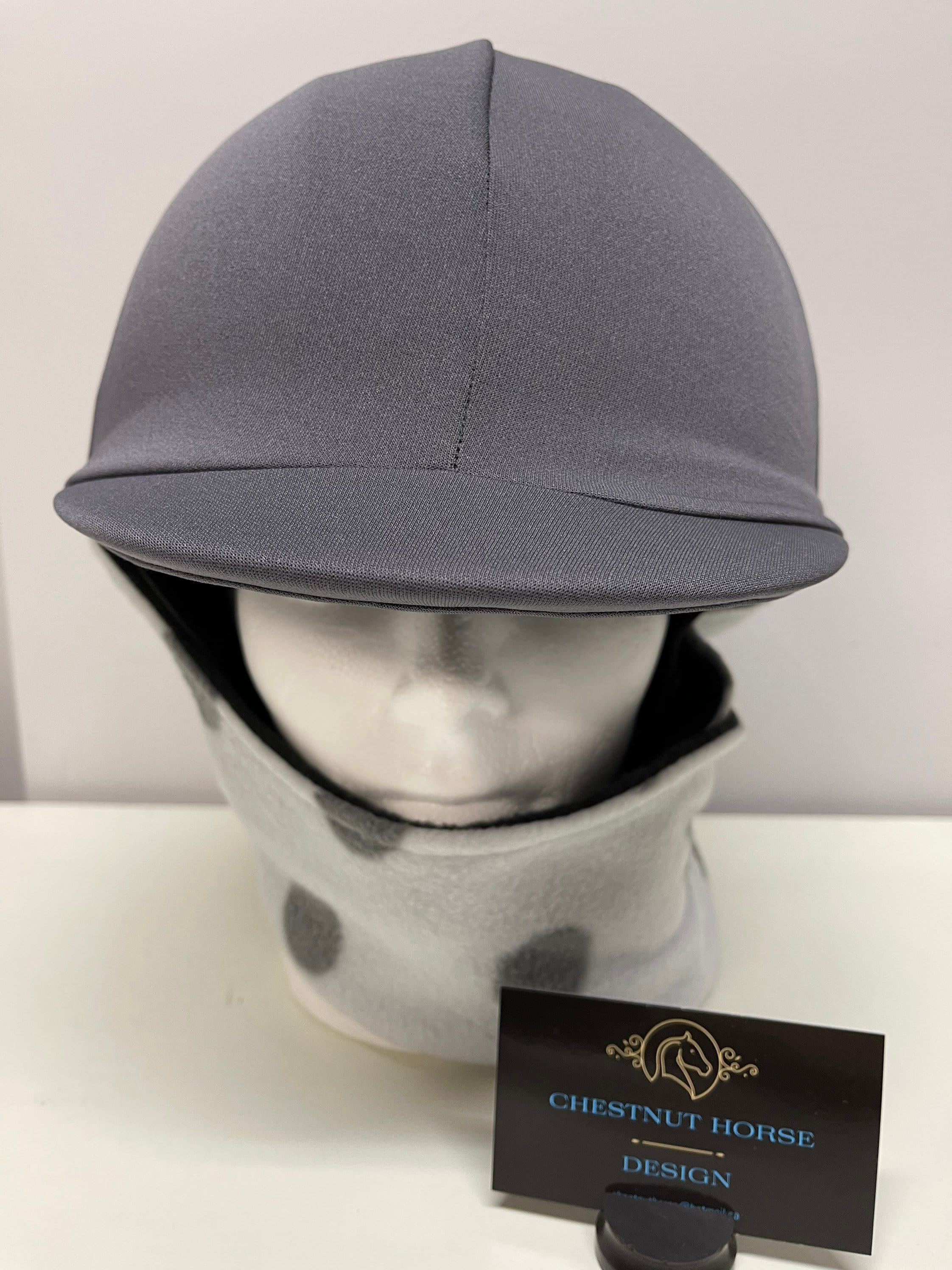 WINTER RIDING HELMET Cover Gray Print Fleece Equestrian Etsy