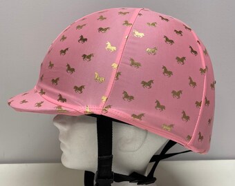 Equestrian Riding Helmet Cover Hearts & Flowers 