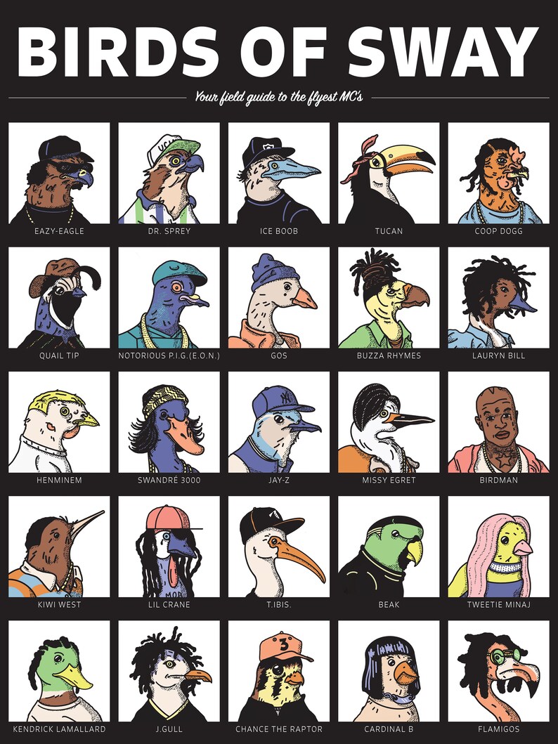 18x24 Poster Birds of Sway FRAMED