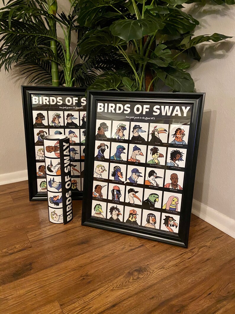 18x24 Poster Birds of Sway FRAMED
