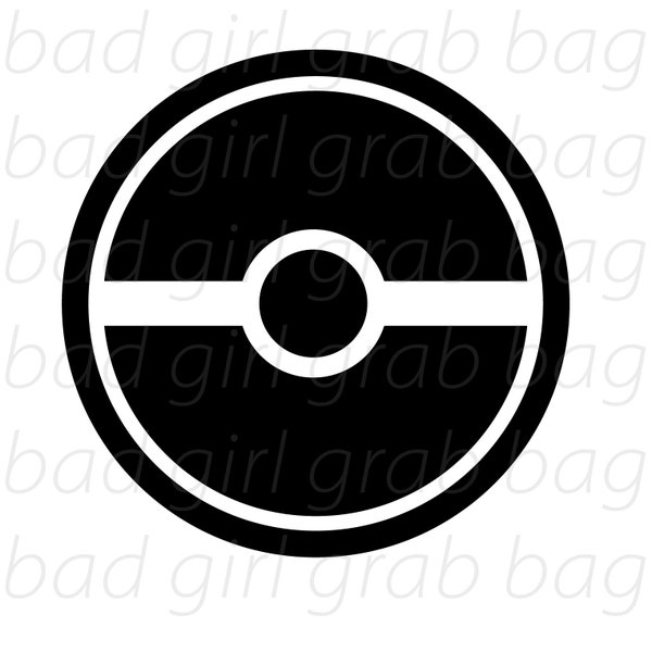 Pokemon Pokeball Inspiriert Minimal Custom Design SVG PNG Datei für Vinyl Aufkleber HTV Cricut/Silhouette