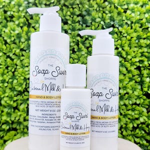 Oatmeal Milk and Honey Hand & Body Lotion, Hand Lotion, Body Lotion, Natural Lotion, Handmade Lotion, Triple Butter, Shea, Cocoa, Mango
