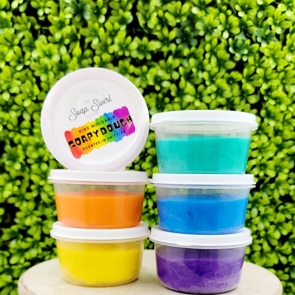BACK IN STOCK! Skittles Scented Soapy Dough, Bubble Dough, Sensory Play, Bubble Play Dough, Bubble Bath, Kids Party Favor, Easter Basket