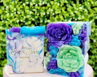 Succulent Garden Artisan Soap, Soap, Handmade Soap Bar, Handmade Soap, Vegan Soap, Cold Process Soap, Homemade Soap, Vegan