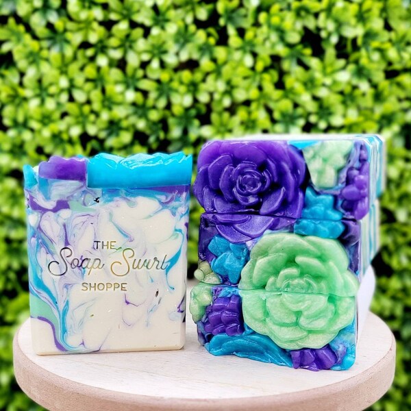 Succulent Garden Artisan Soap, Soap, Handmade Soap Bar, Handmade Soap, Vegan Soap, Cold Process Soap, Homemade Soap, Vegan