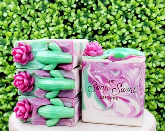 Cactus Flower Soap Bar, Handmade Vegan Soap, Body Soap, Soap Bar, Unisex Soap, Gift Soap, Birthday Gift,