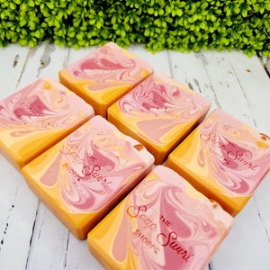 Strawberry Peach Handmade Artisan Soap Bar,  Soap, Vegan Soap, Gift for Her, Gift for Teen, Kids Soap, Strawberry, Peach Soap
