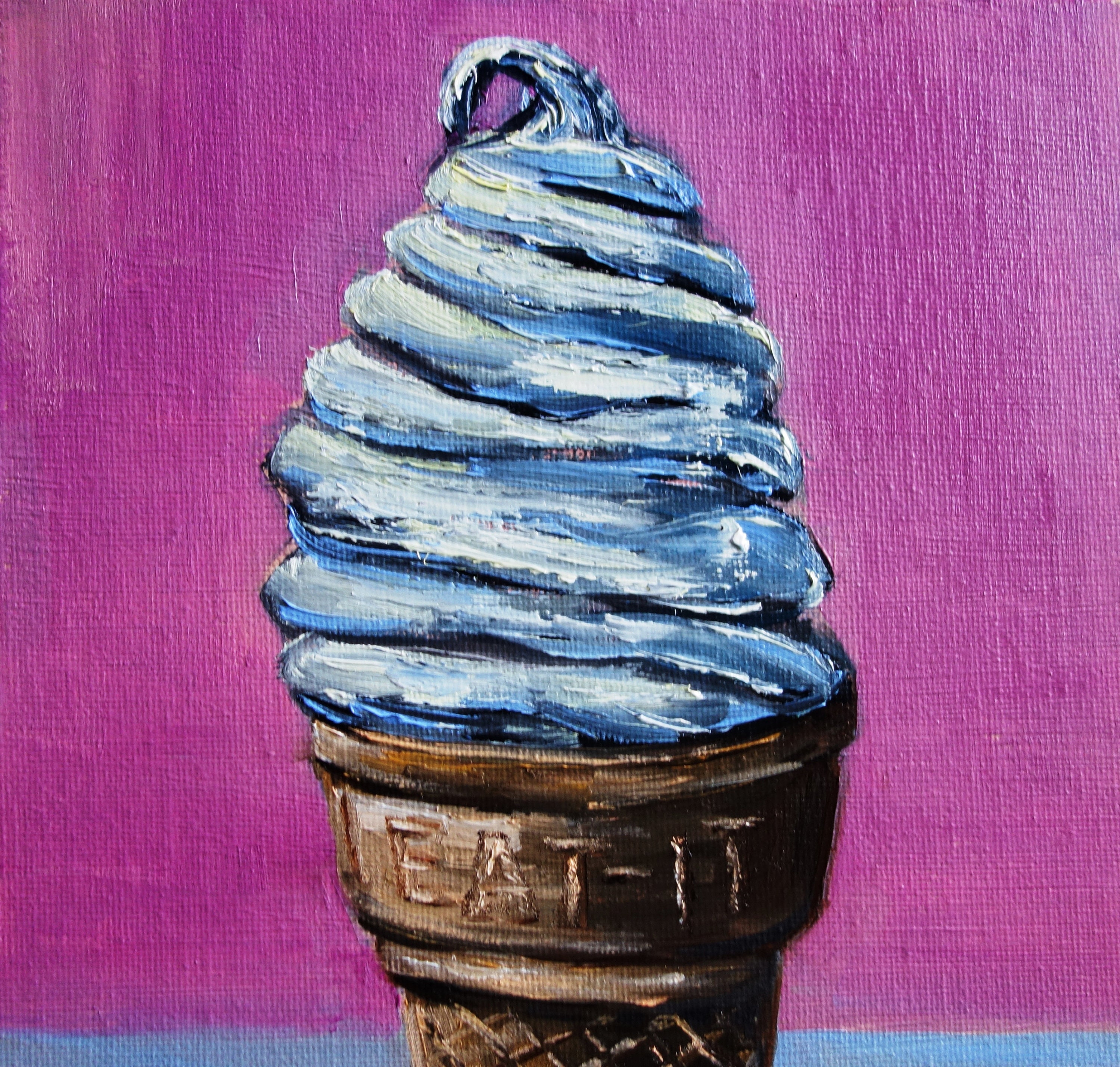 Ice Cream Oil Painting Original Art Food Artwork Dessert Etsy