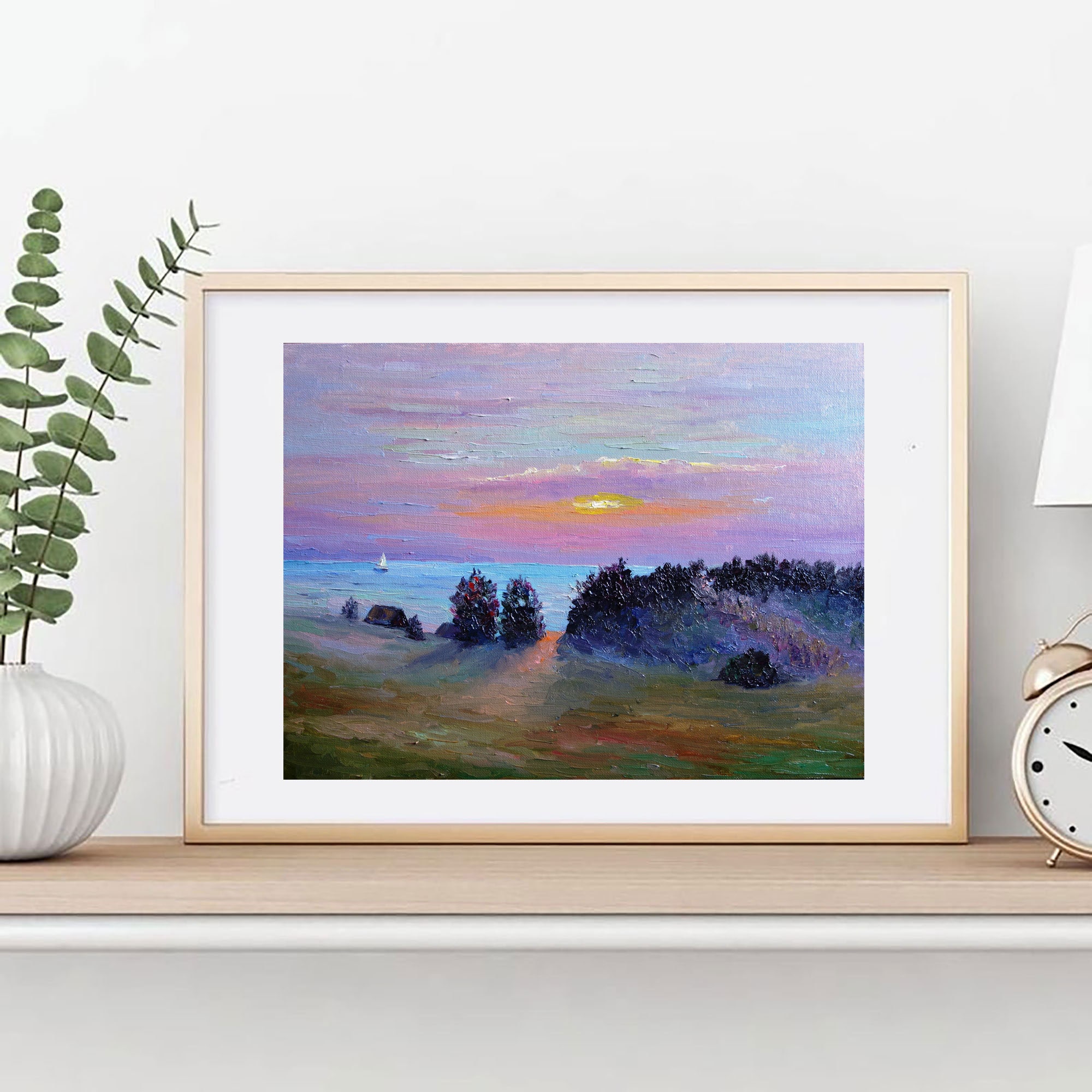 Sunrise Oil Painting Original Art Wildflower Artwork Landscape | Etsy