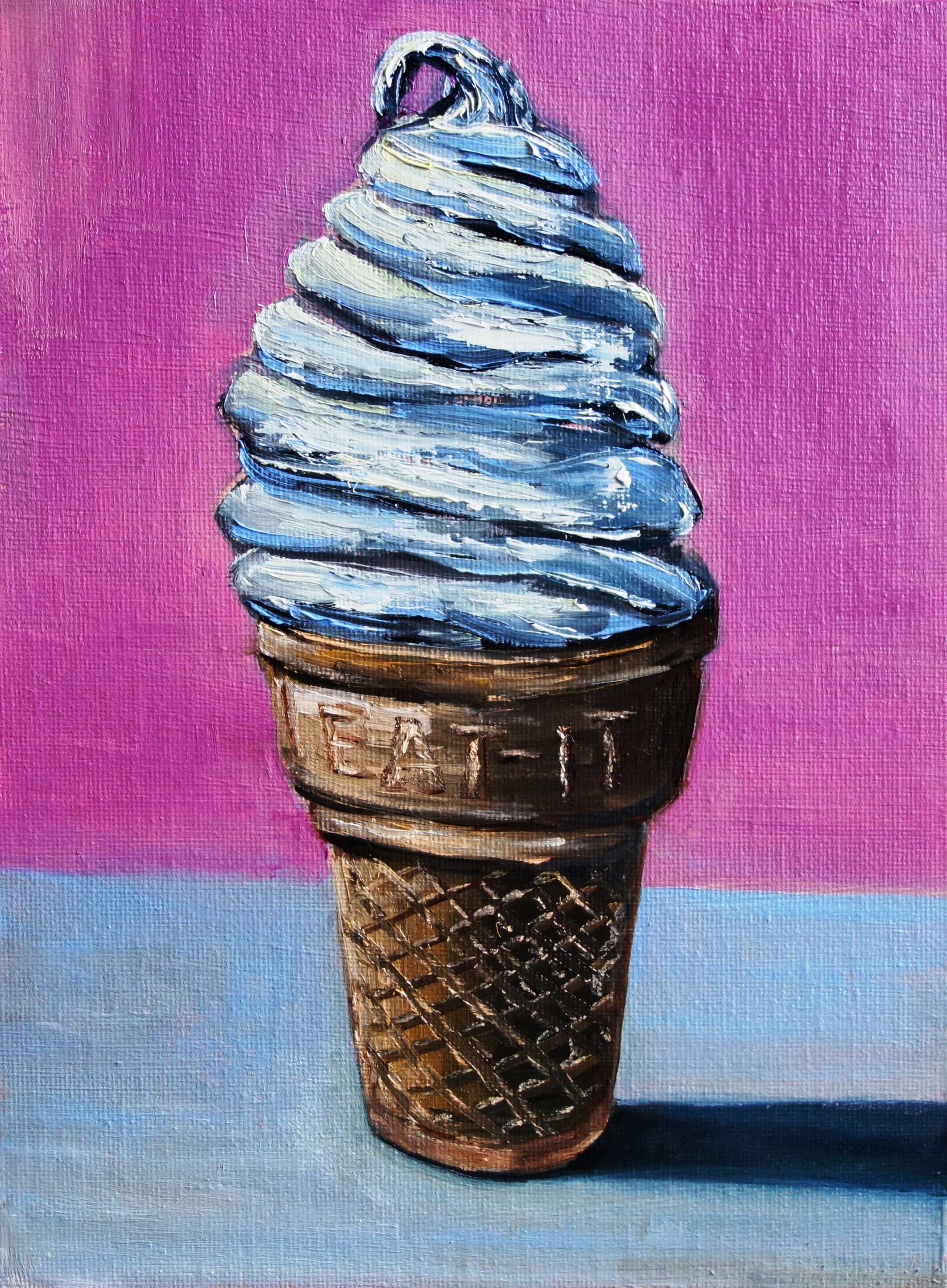 Ice Cream Oil Painting Original Art Food Artwork Dessert Etsy