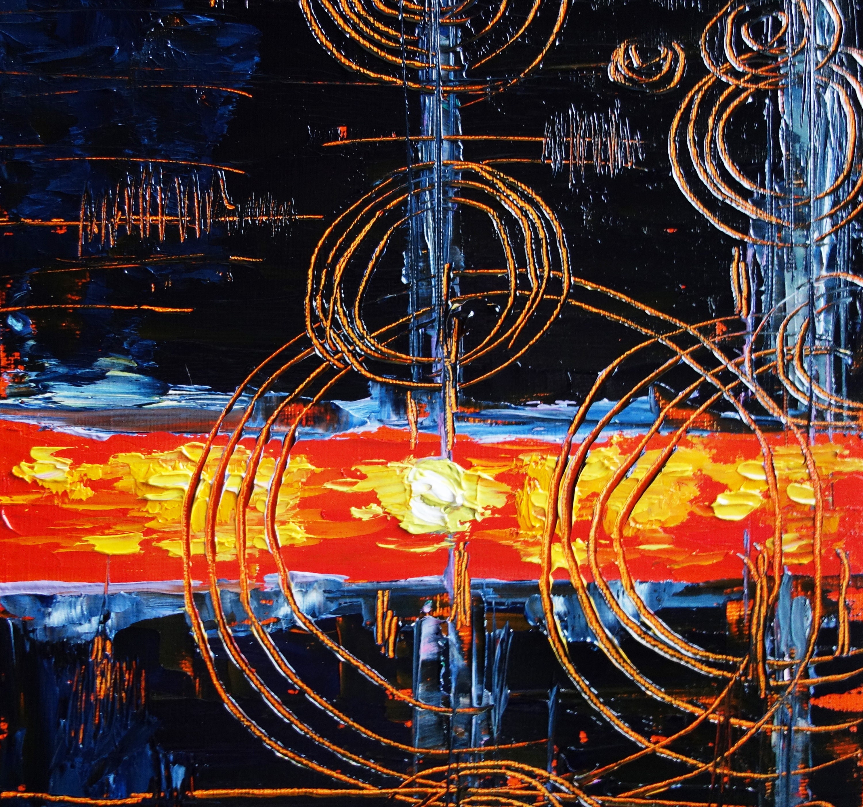 Night Sky Painting Oil Abstract Original Art Starry Night Etsy