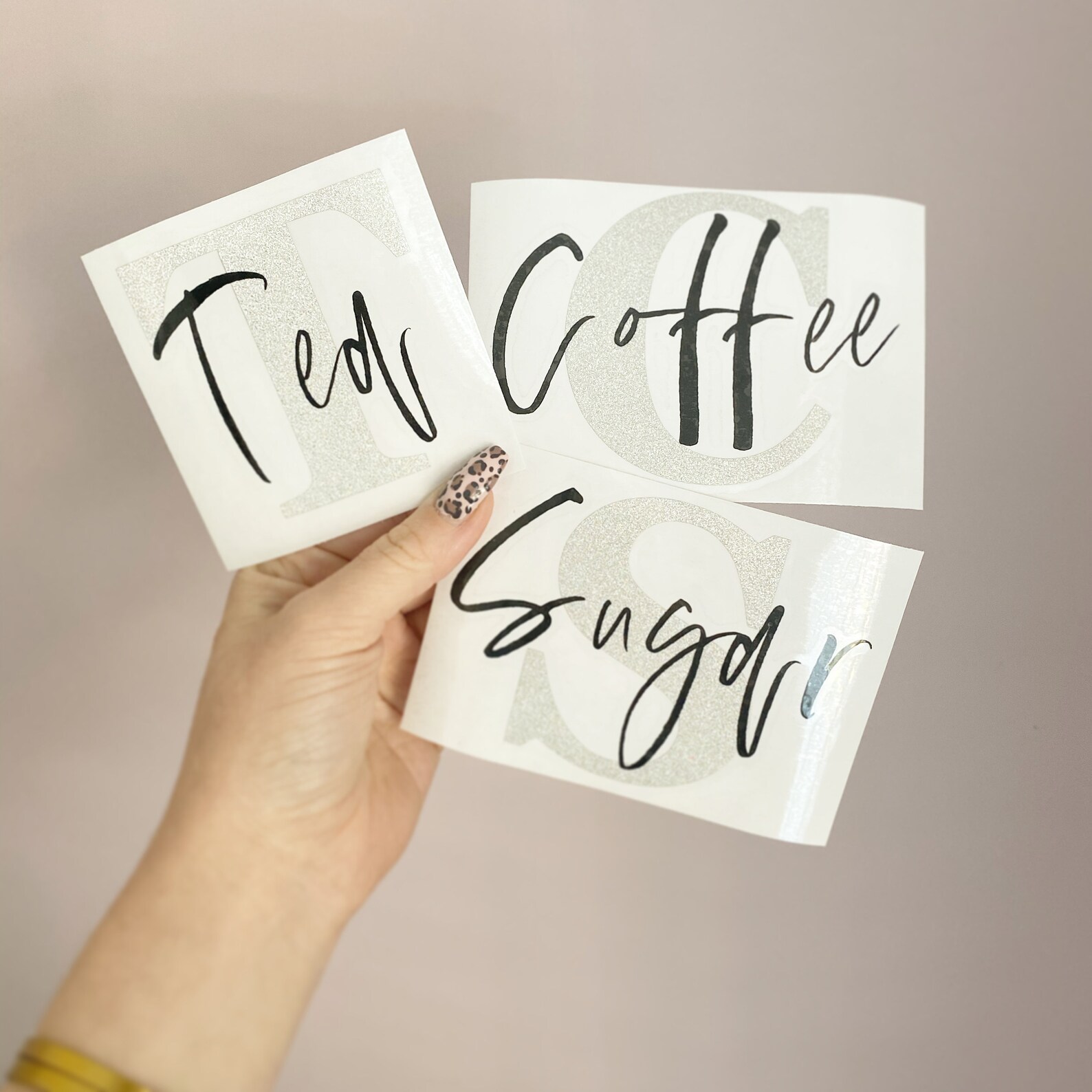 Personalised Tea Coffee Sugar Labels Vinyl Stickers Etsy