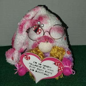 Whimsical Handcrafted Gnome with Attitude and Humor - Unique Decorative Figure for Home or Office Décor