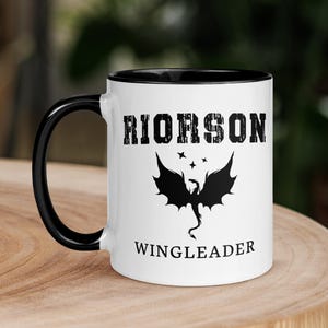 Xaden Riorson Wingleader Coffee Mug, Dragon Riders Mug, Fourth Wing Coffee Mug, Cute Dragon Mug, Bookish Coffee Mug, Fantasy Readers Mug