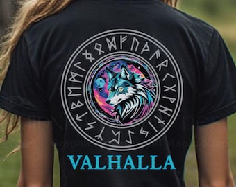 Viking Shield Maiden Shirt, Fenrir Wolf Viking Warrior T-Shirt, Valhalla Viking T-shirt for Women, Fenrir Wolf Shirt