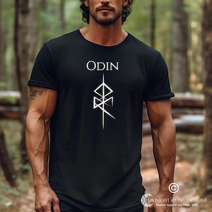 Odin God of War T-shirt | Viking Warrior T-shirt | Norse Mythology Shirt | Heathen T-shirt | God Valkyrie Shirt | Norse Pagan Shirt | Runes