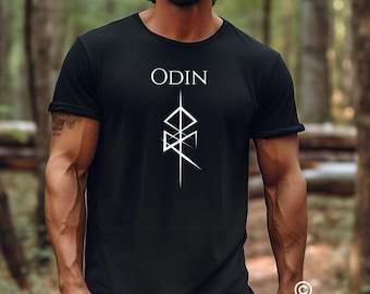 Odin God of War T-shirt | Viking Warrior T-shirt | Norse Mythology Shirt | Heathen T-shirt | God Valkyrie Shirt | Norse Pagan Shirt | Runes