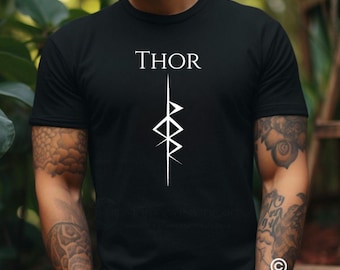 Thor T-shirt | Norse Viking T-shirt | Viking Warrior T-Shirt | Norse Mythology Shirt | God Valkyrie Valhalla Nordic T-Shirt, God of Thunder