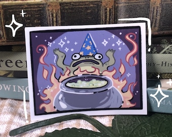 Conjuring Magical Wizard Frog Sticker