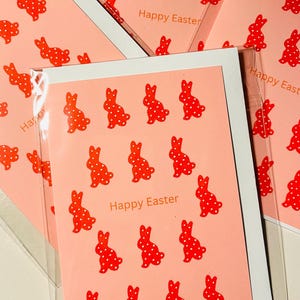 Fröhliche Osterkarte - Rapport Bunny Pink