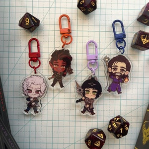 BG3 2in Acrylic Charms - Astarion, Gale, Karlach, Shadowheart