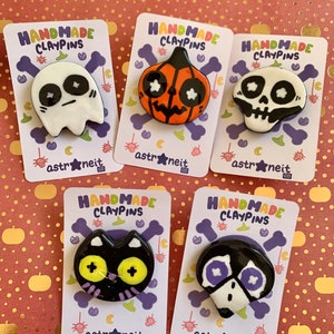 Halloween Handmade Clay Pins