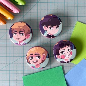 1.75in Pin Badges - Mob, Reigen, Dimple / Ekubo, Teruki