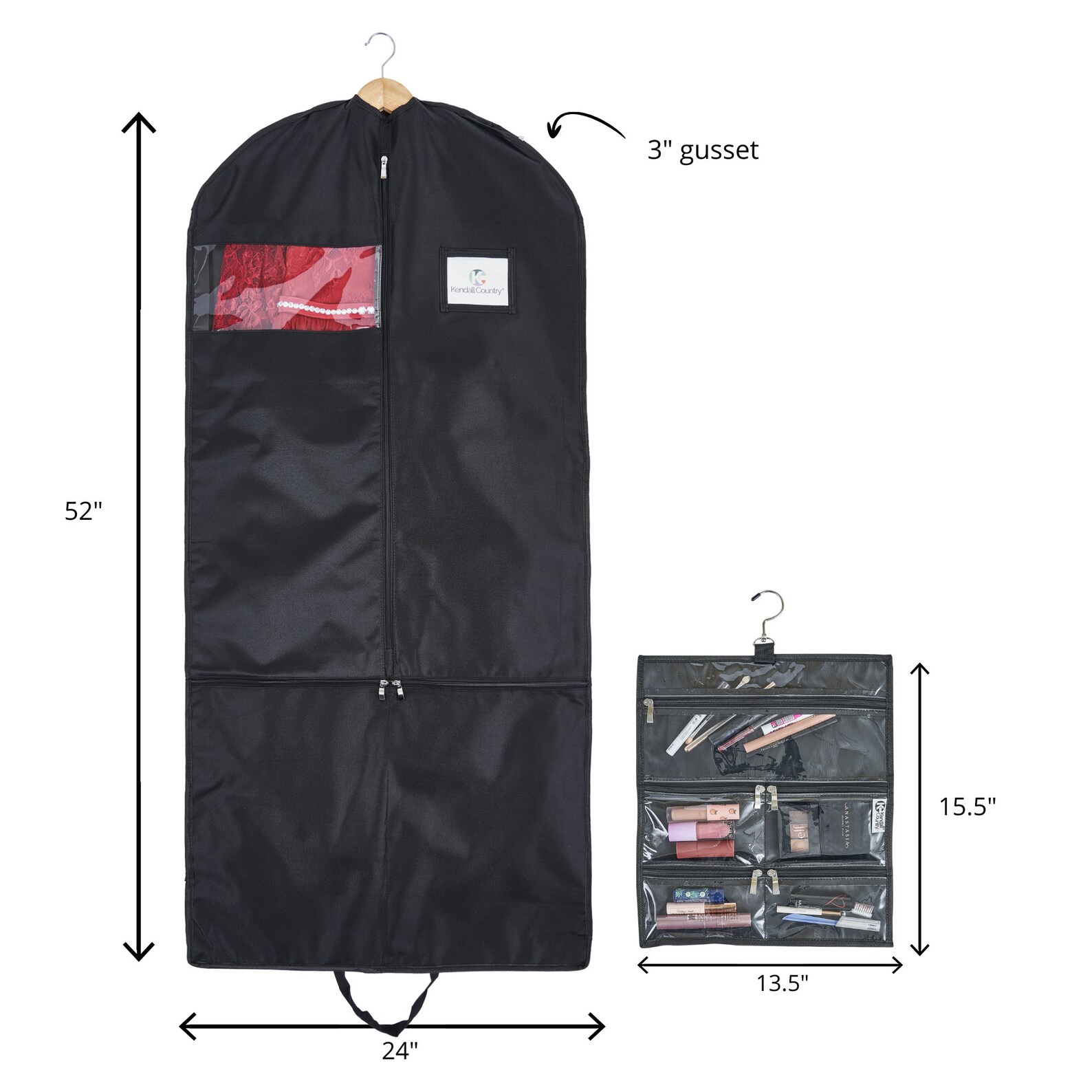 Waterproof Garment Bag With Accessory Pouch 52 Clothes Etsy