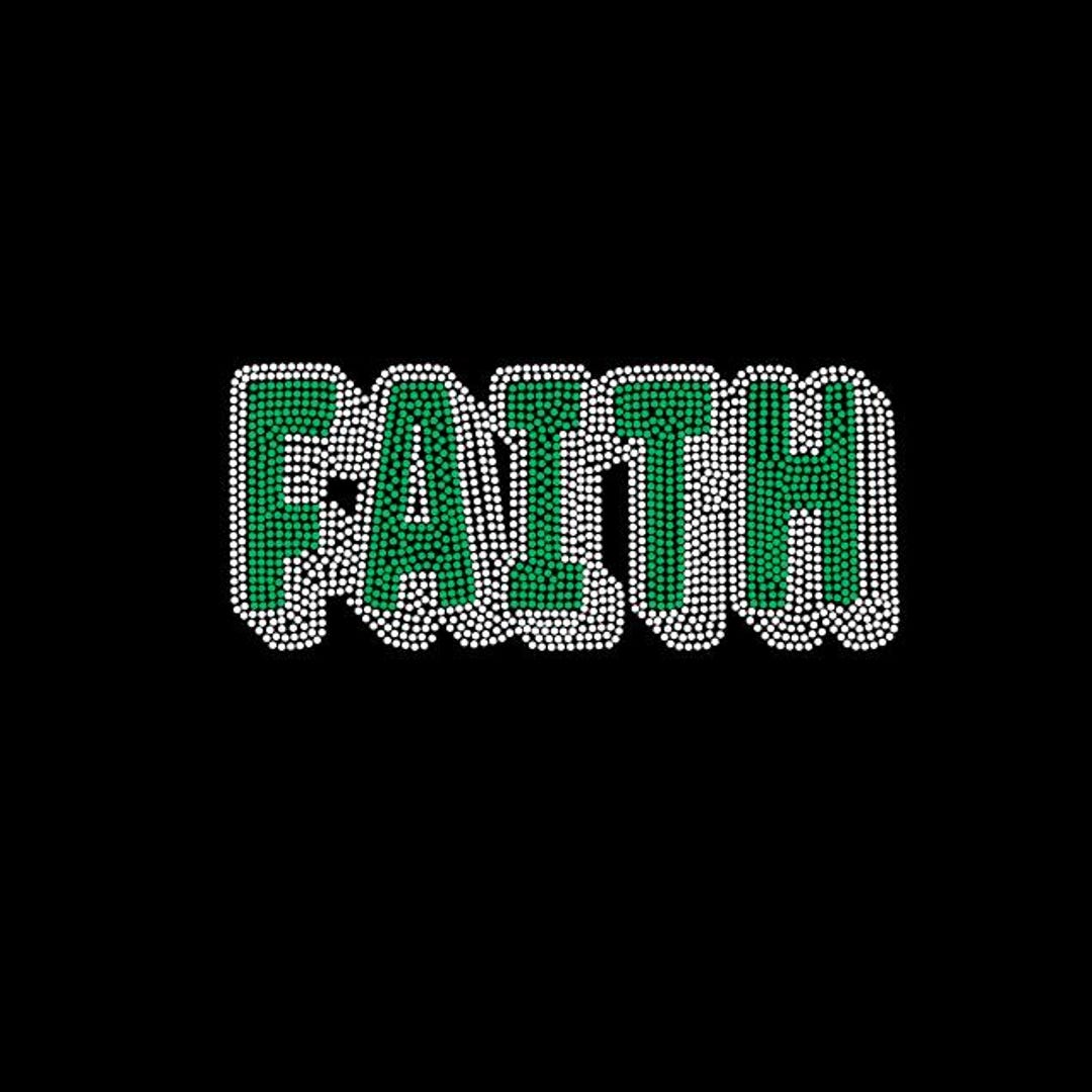 Faith 3D Rhinestone Template Design, 11.134w X 4.789h,ss10, Rhinestones ...