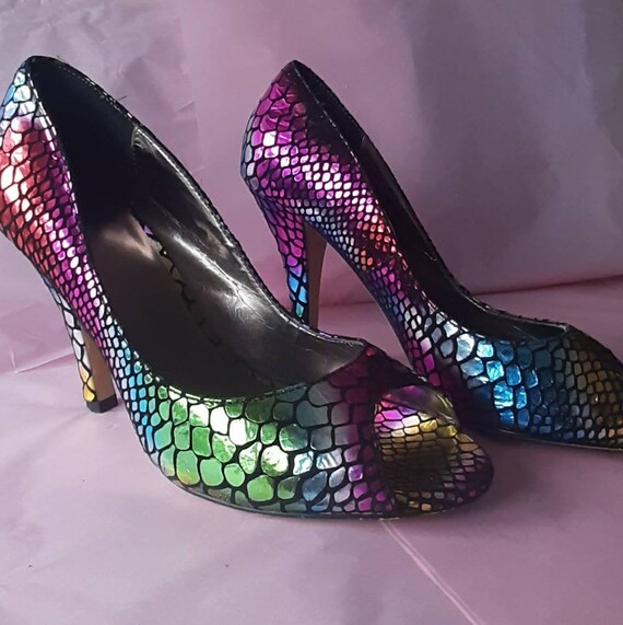 ZU Shoes - Shimmer Shoes - Rainbow Colours High He