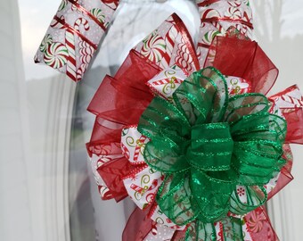 Candy Cane Christmas Wreath for Front Door Candy Cane Door - Etsy