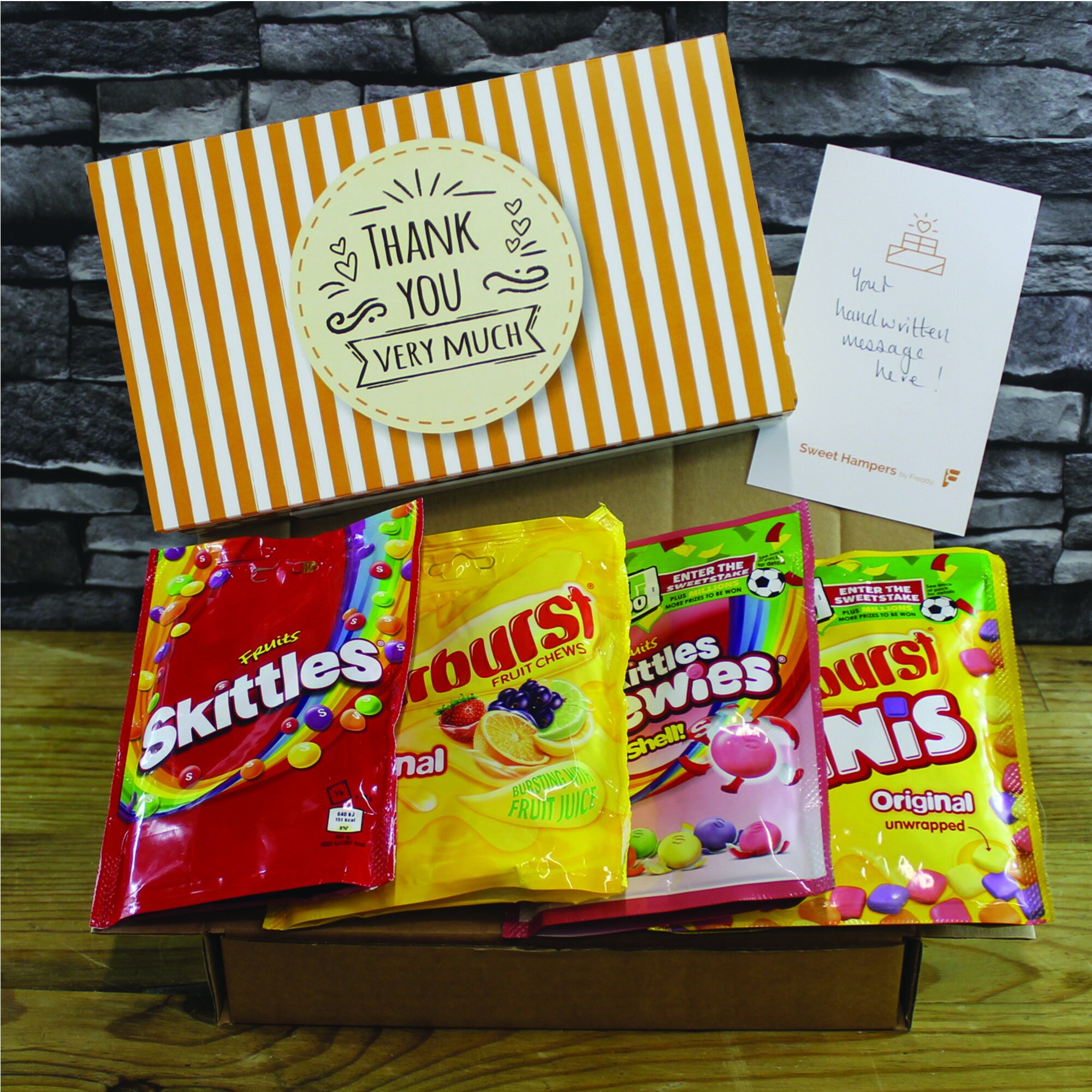 Thank You Skittles And Starburst Assortment Sweet Hamper Gift Etsy