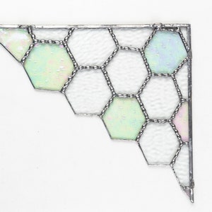 Honeycomb Stained Glass Corner - Stained Glass Honeycomb  - Nature Lover Gift - Spring Home Décor - Handmade Honeycomb