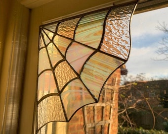 SPIDER WEB CORNER - Spider web Stained Glass - Charm Spider Web - Inspired By Nature - Spider Web Décor