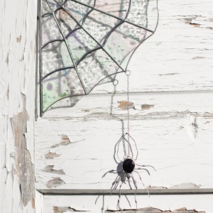 SPIDER WEB CORNER - Spider web Stained Glass - Charm Spider Web - Inspired By Nature - Spider Web Décor