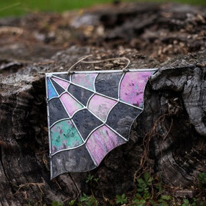 Stained Glass Spider Web Corner Decor - Nature Inspired Charm