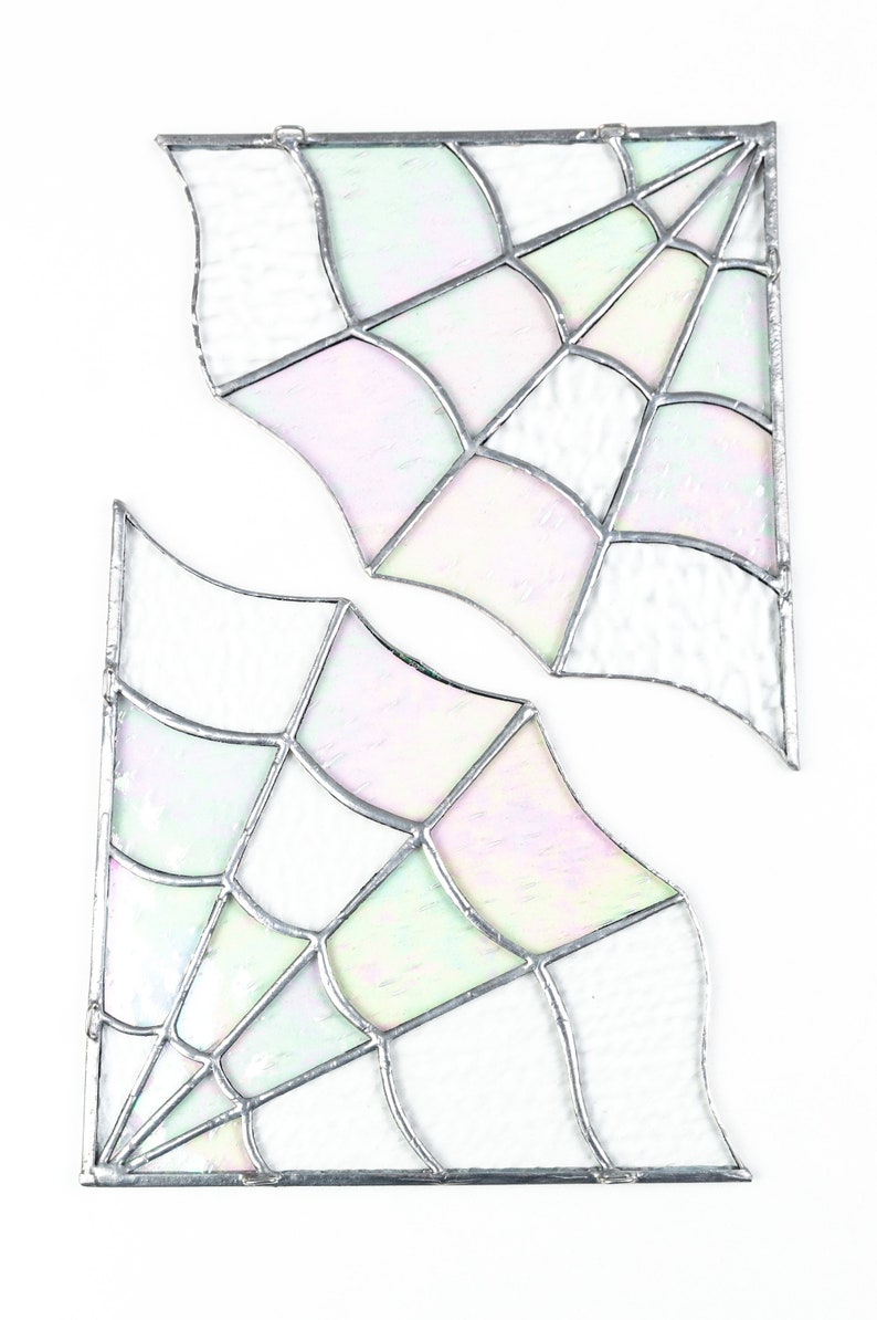 SPIDER WEB CORNER Spider web Stained Glass Charm Spider Web Inspired By Nature Spider Web Décor image 5