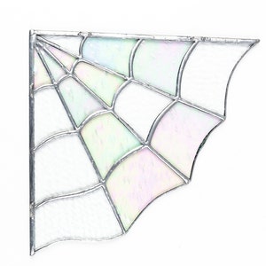 SPIDER WEB CORNER Spider web Stained Glass Charm Spider Web Inspired By Nature Spider Web Décor image 2