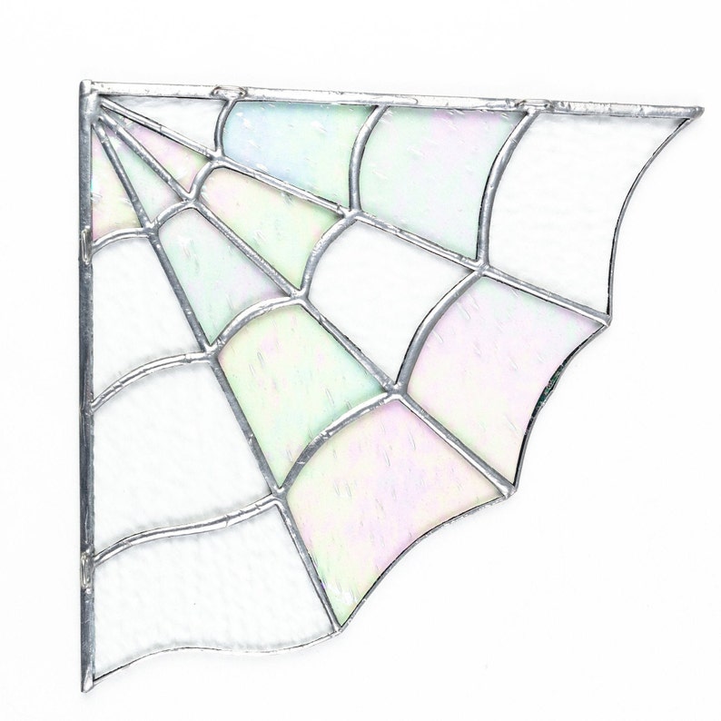 SPIDER WEB CORNER Spider web Stained Glass Charm Spider Web Inspired By Nature Spider Web Décor image 2