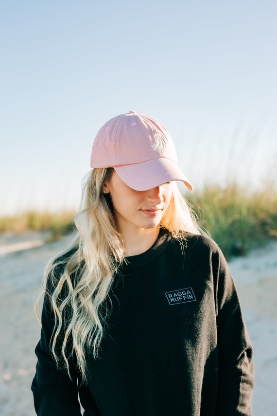 Embroidered Surf Hat | Raggamuffin Hex Wave Hat | Dad Hat | Mom Hat | Unisex Surf Gift | Army Green, Charcoal or Dusty Rose Pink Coastal Hat
