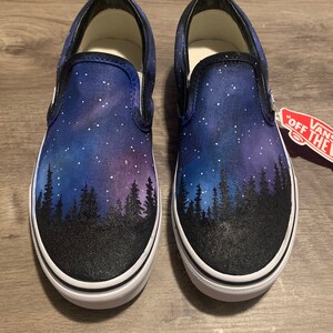 Galaxy Vans Slip Ons Etsy