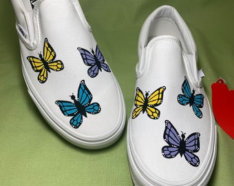 Harry Styles Custom Sneakers - White Slip On Vans – BlvdCustom