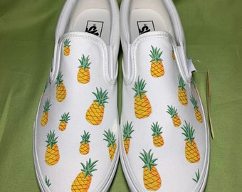 Pineapple Vans, Custom Painted Vans, Hand painted shoes